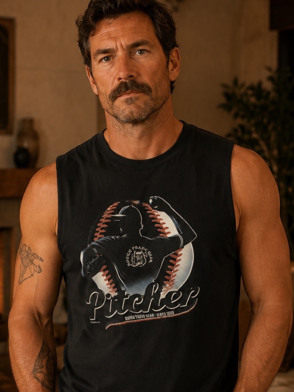 Rough Trade Gear Pitcher Black Sleeveless Graphic Shirt SIZE XL 22" PTP